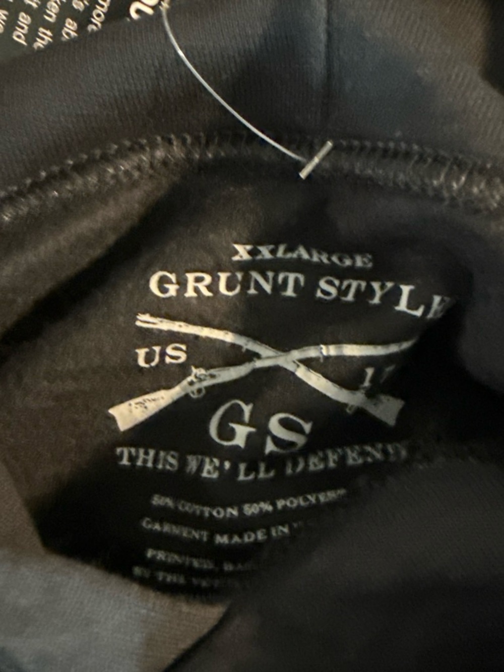 NWT Grunt Style Black 'Support Serve' Patriotic Hoodie Sizes S, M , XL & XXL - Picture 8 of 8